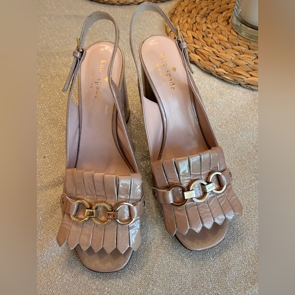 Kate Spade leather nude heels, Size 7.5 - Picture 3 of 9